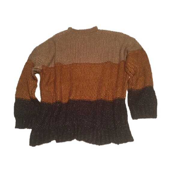 ✨️3 For $20✨️ Womens Large brown autumn color block sweater fall oversized - Picture 2 of 7